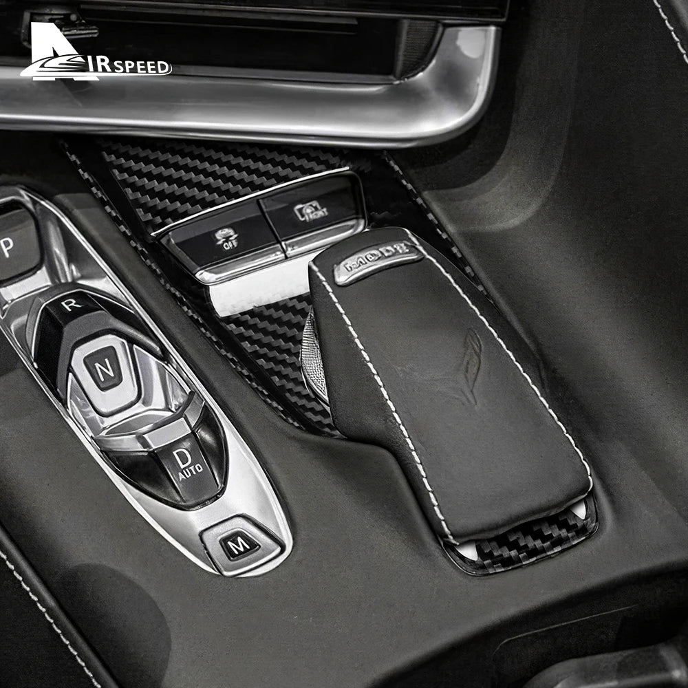 Real Carbon Fiber (Hard) For Chevrolet Corvette C8 Center Control Button Panel